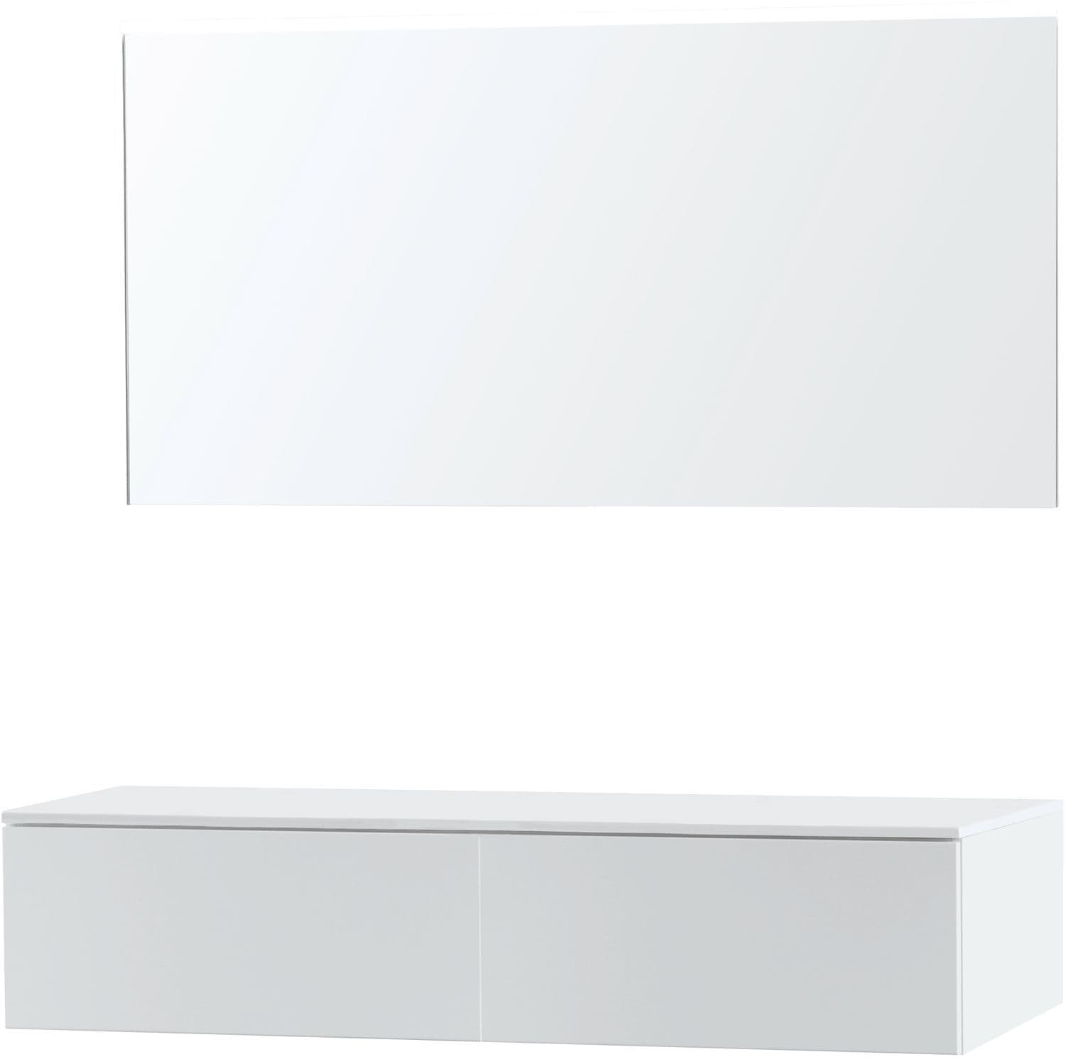 Meubel puro duo wit 140 1 lade Solid opbouw spiegel
