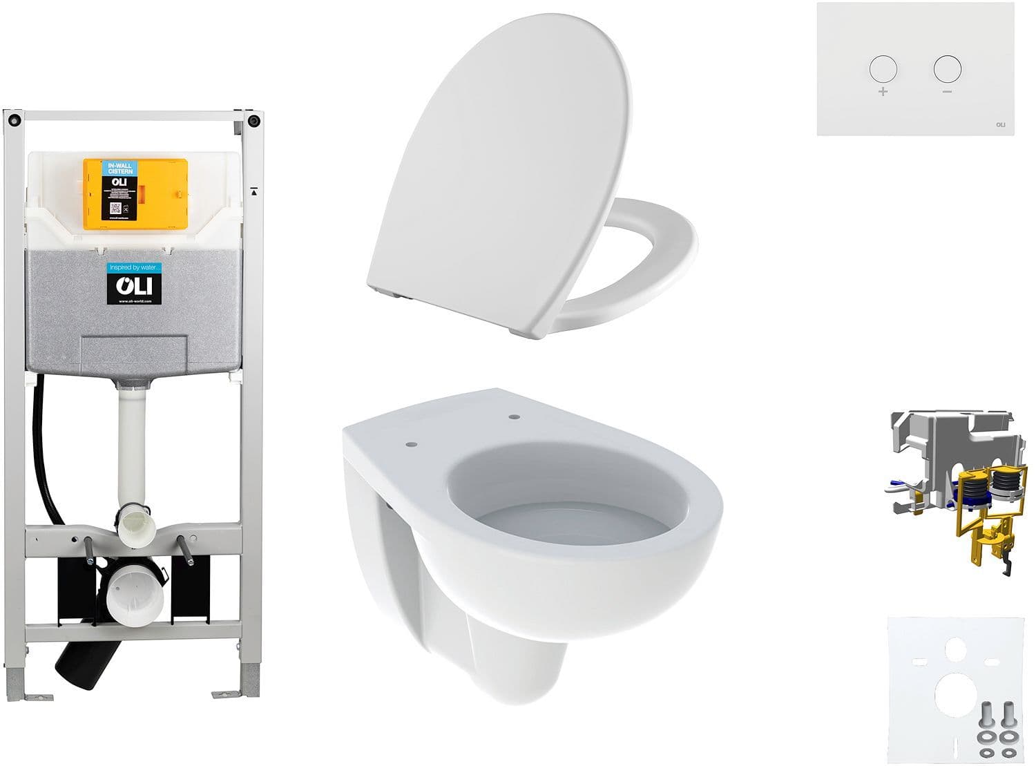 WALLFIX OLI HANGWC BASTIA D600 SOFTCLOSE + LIFT-OFF BLINK WIT