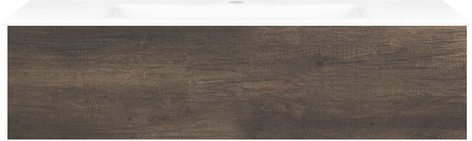 Onderbouw COFFEE 1 lade 120 kastanje Decor truffel +wastafel porselein wit