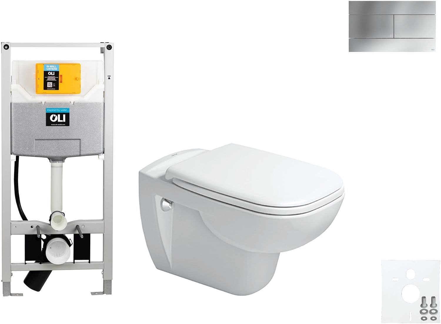 WALLFIX OLI HANGWC D-CODE DURAVIT CODE SOFT-CLOSE SLIM MAT CHROOM