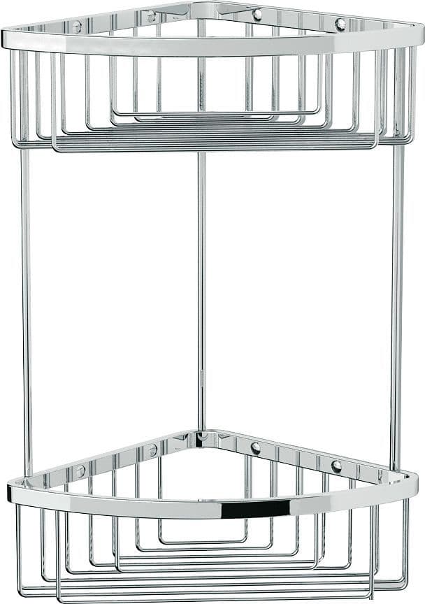 Dubbele fles en sponshouder hoek PASPARTOE 19X19X37 chroom