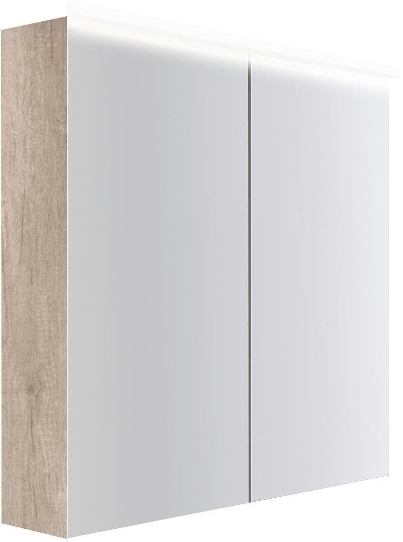 Spiegelkast COFFEE 2 deuren 800MM 4250K eiken Decor flanel