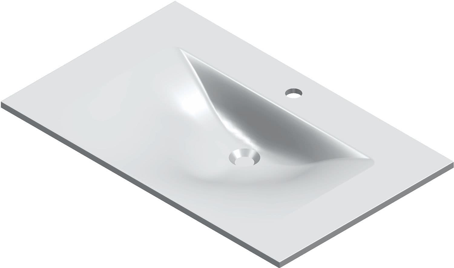 Lavabo bizzy 60X50CM kunstmarmer wit
