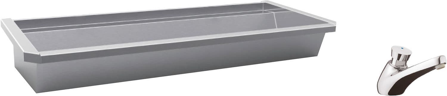 Muurwasgoot sanilav intersan 180CM Rvs 3 staande zelfsluitende kranen