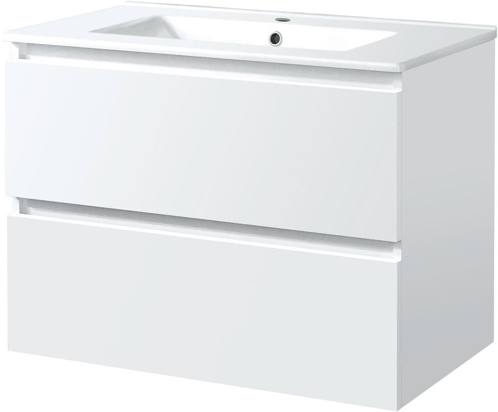 Onderbouw 2 lades+wastafel Ice 80CM wit