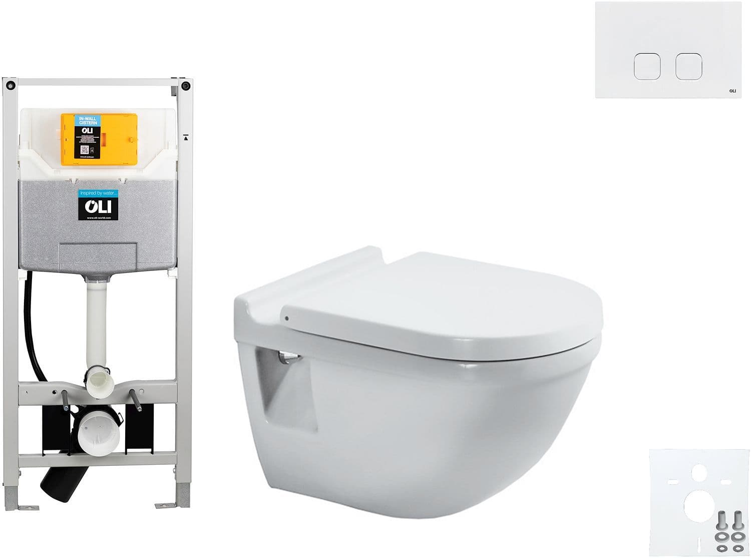 WALLFIX OLI HANGWC STARCK 3 DURAVIT HEAVY SEAT + SOFT-CLOSE PLAIN WIT
