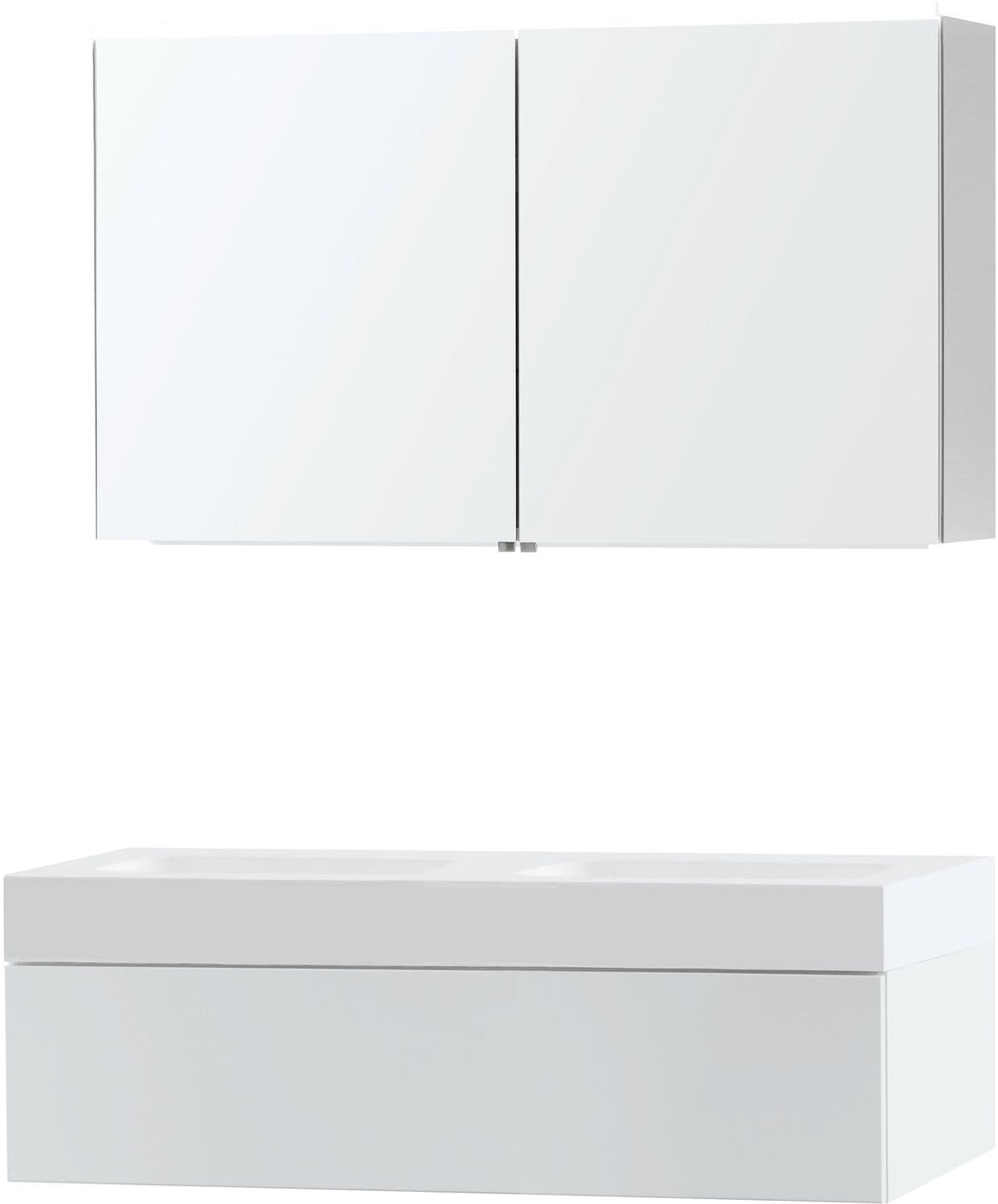 Meubel puro duo wit 120 1 lade Solid puro spiegelkast