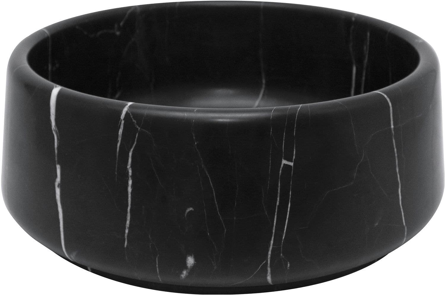 OPBOUWLAVABO MARBO DESCO COLLECTION DIAMETER 38CM ZONDER OVERLOOP NATUURSTEEN ZWART