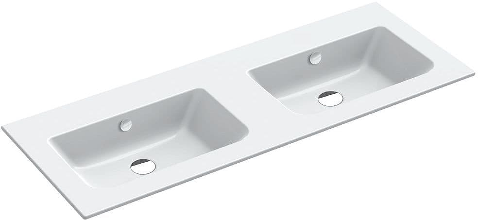 Dubbele lavabo alano catalano cataglaze+ 122X46CM porselein wit