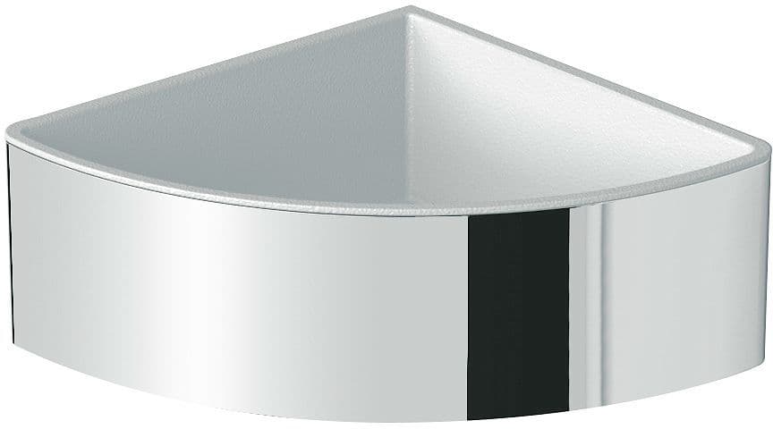 Fles en sponshouder hoek design PASPARTOE 16X17X7 wit-chroom