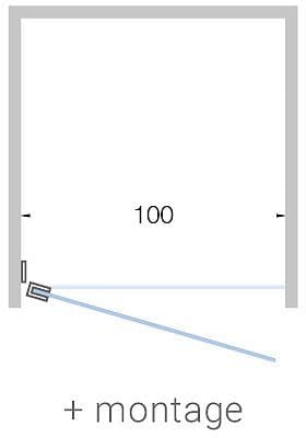 Draaideur nis close tot 100CM H200CM satijn-inox mat met montage