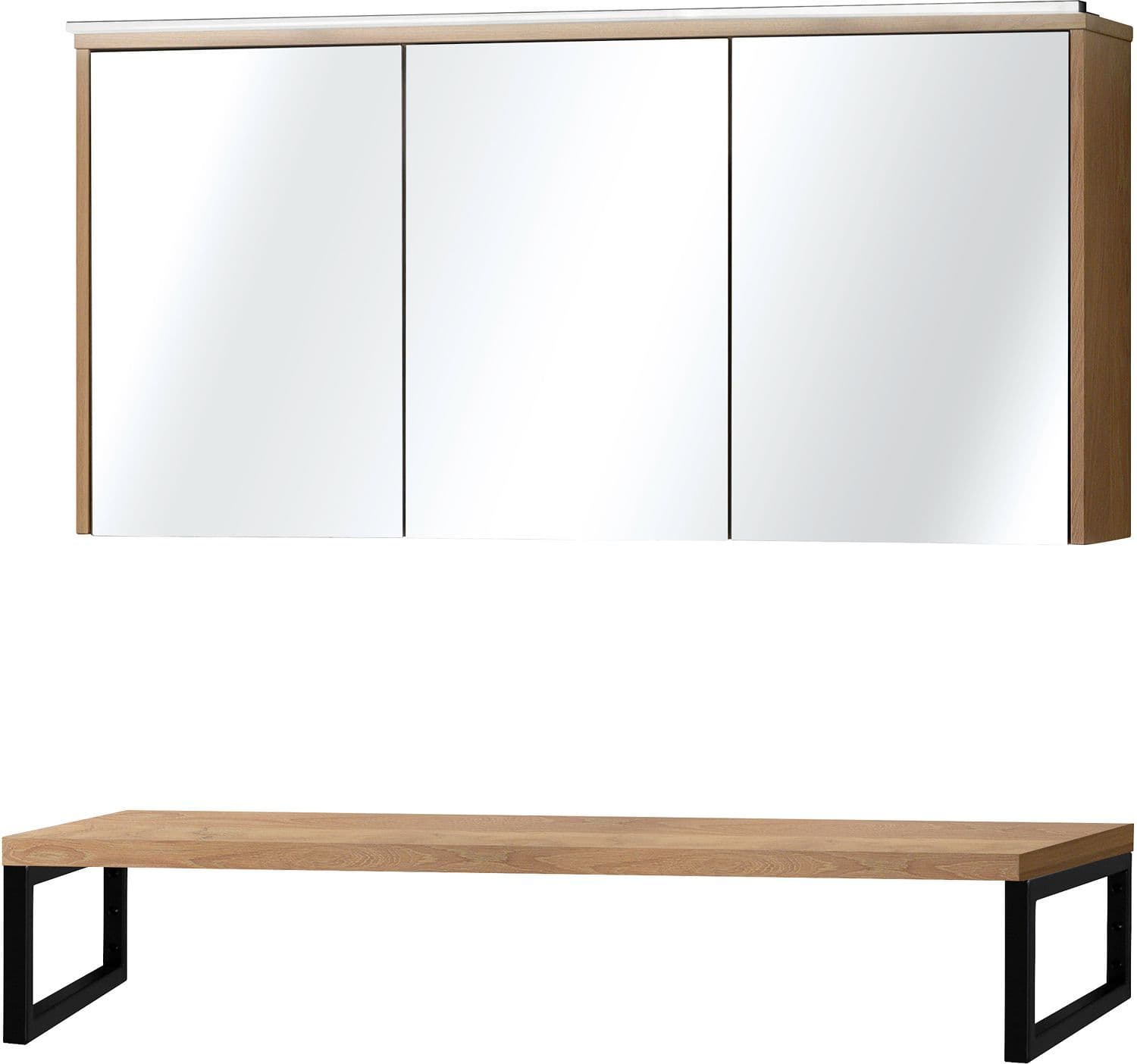 Tablet massif eik 140 voor opbouw met spiegelkast