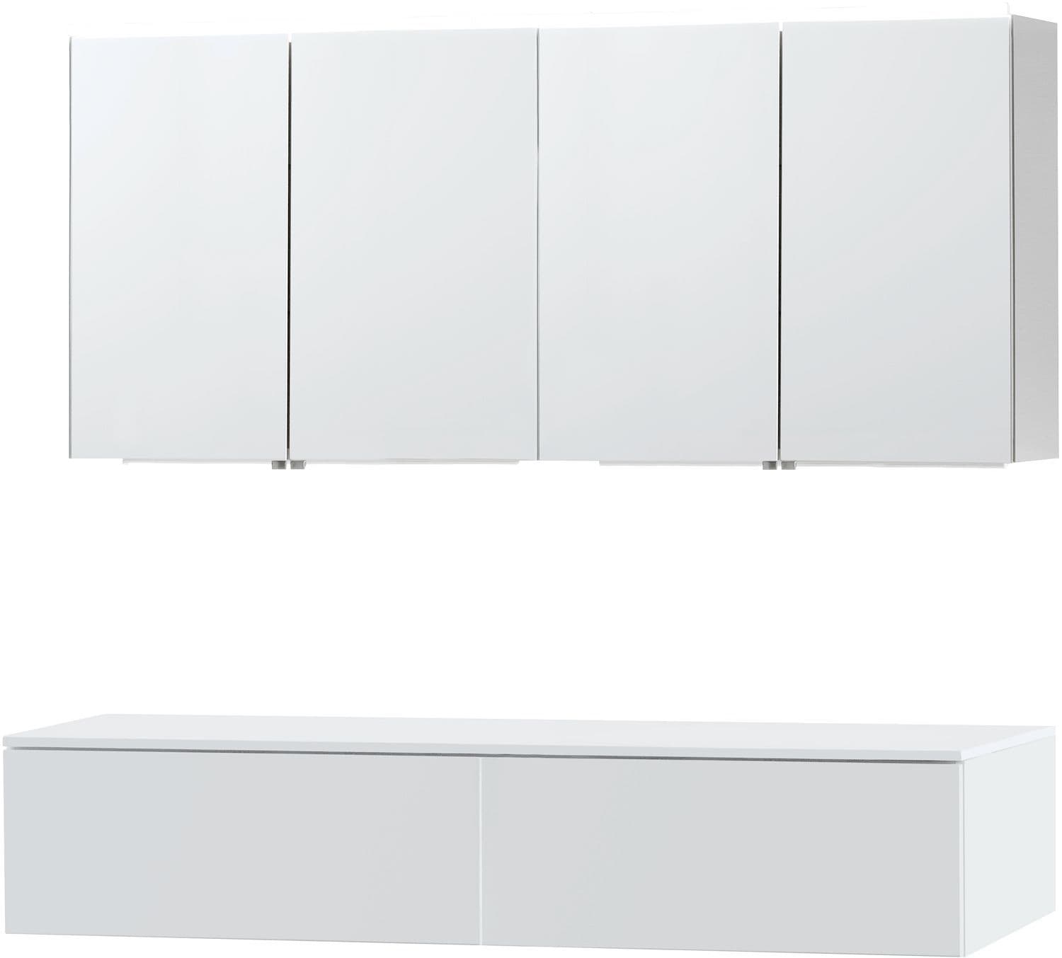 Meubel puro duo wit 160 1 lade Solid opbouw spiegelkast