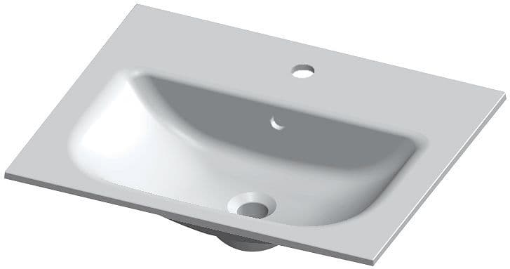 Tablet form/alano 80CM 1 lavabo kunstmarmer wit