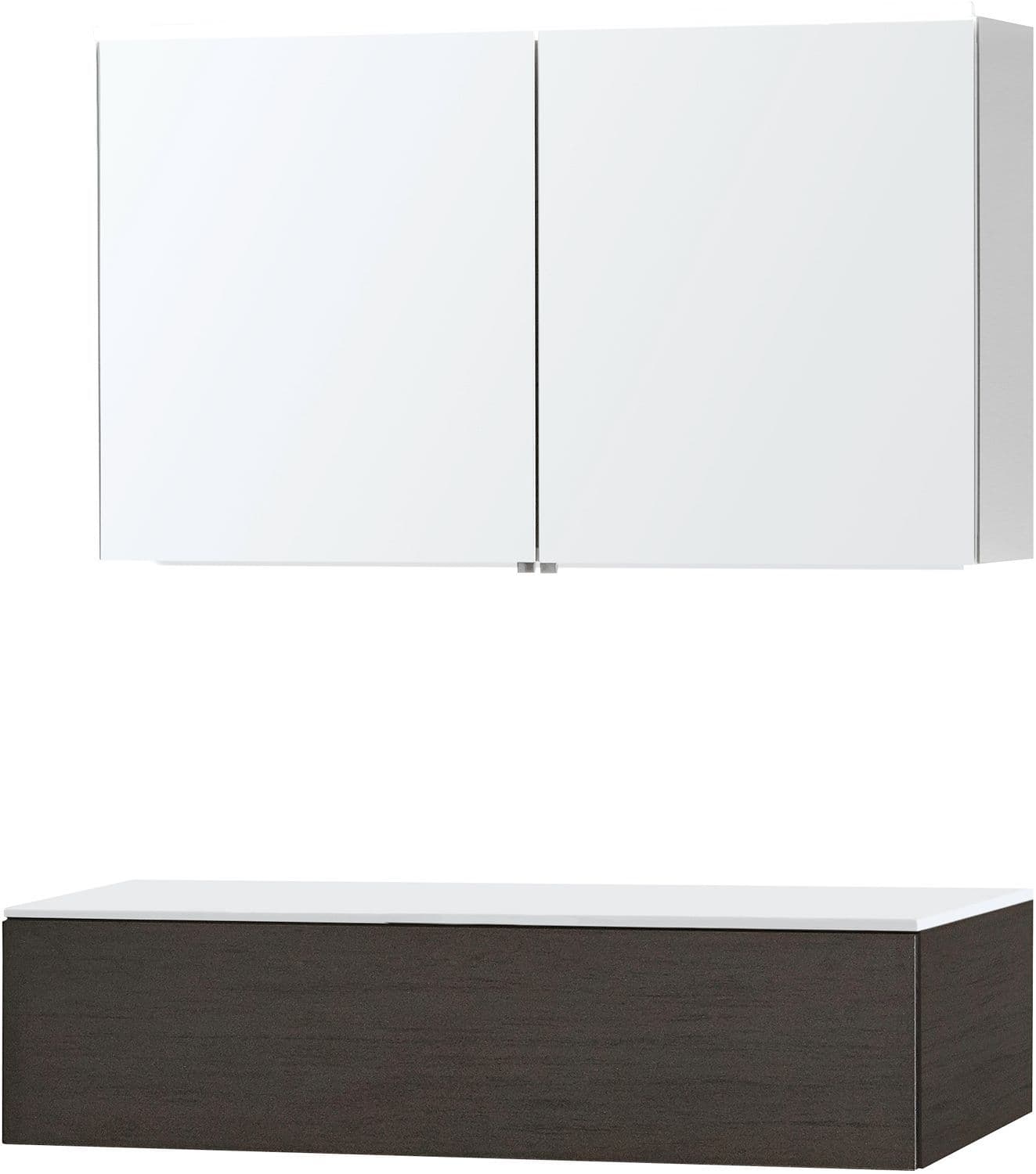 Meubel puro Solo wenge 120 1 lade Solid opbouw spiegelkast