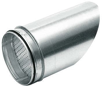 Spiral-d Eindstuk met rooster schuin voor ventilatie 160MM