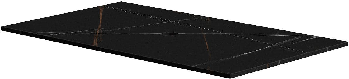 TABLET KERAMISCH MARMER PURO B90 H1,2 1AFVOERGAT BAMBOO BLACK