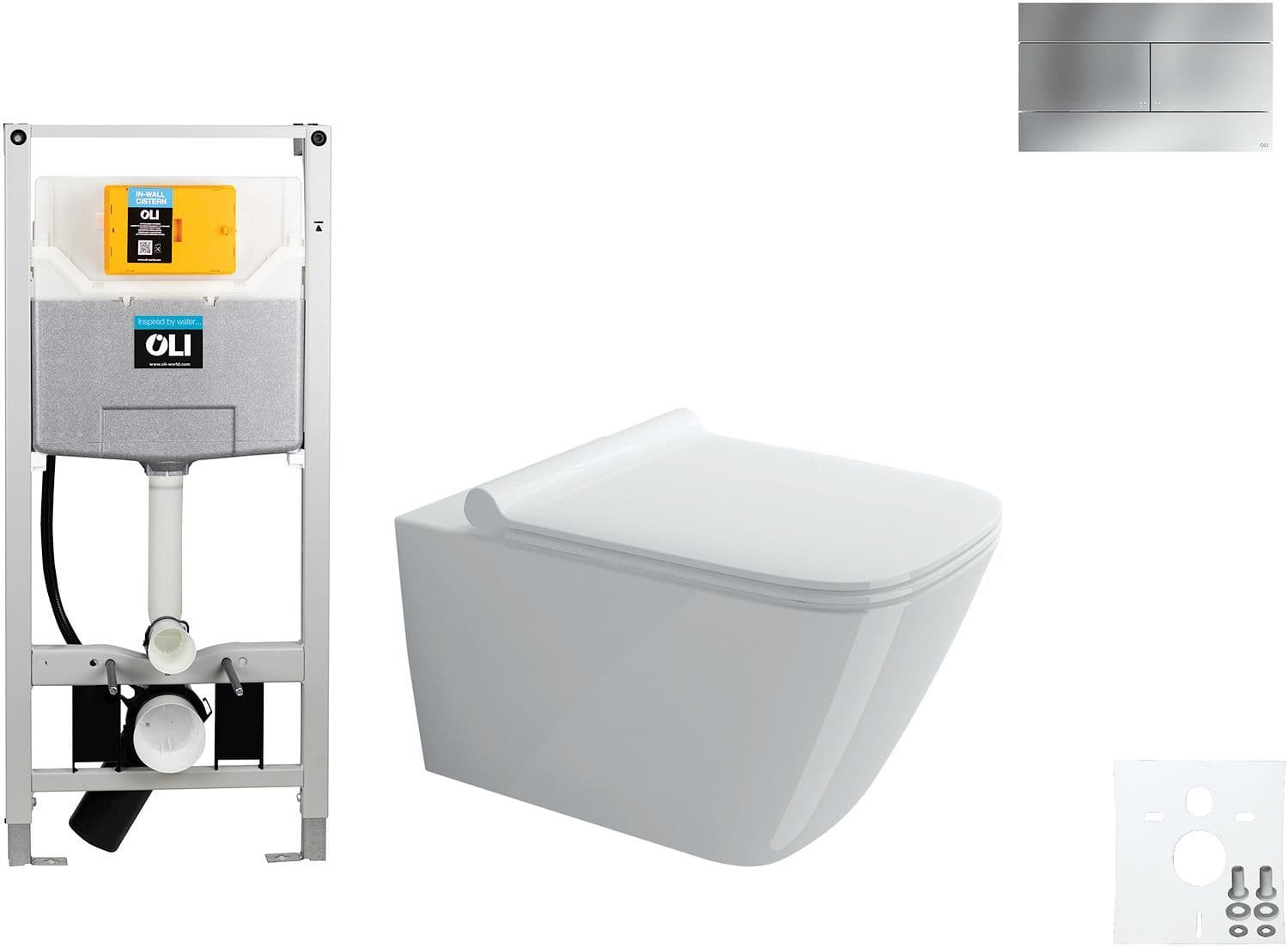 WALLFIX OLI HANGWC CATALANO GREEN QUICK-RELEASE SOFT-CLOSE ANTI-BACTERIEEL SLIM MAT CHROOM
