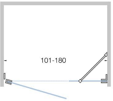 Draaideur+zijdeel nis close 101-180 hoogte 200CM mat wit-satin