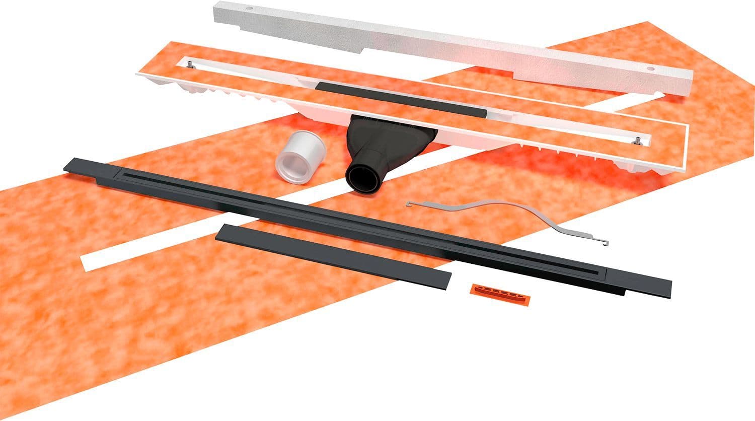 Vloergoot carrodrain twiggi XS Low Titanium 80-110CM