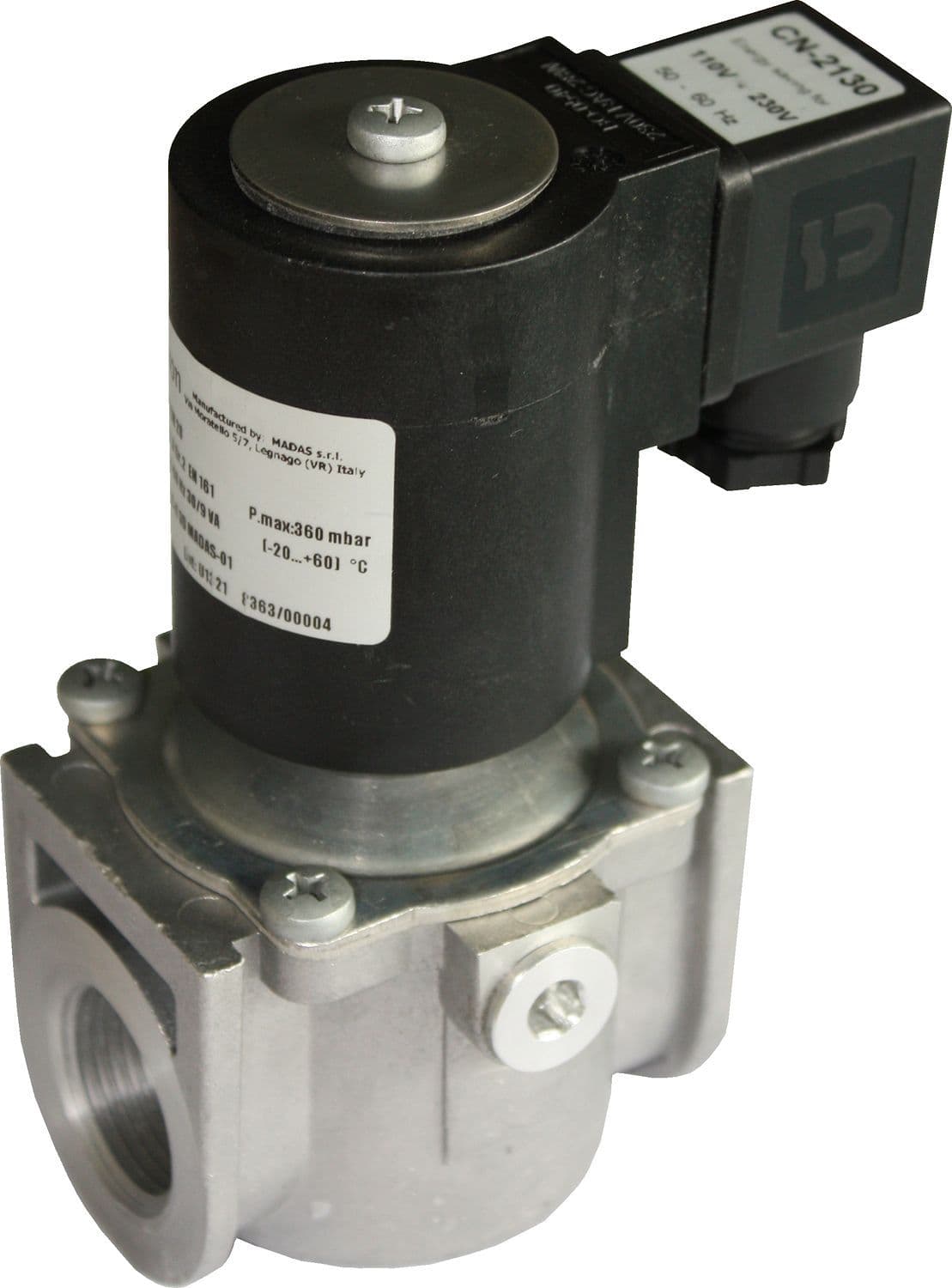 Gasmagneetklep met automatische terugstelling tempolec 4/4"