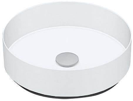 Vasque a poser AB.KE400 diametre 400MM sans plage robinet/trop-plein blanc