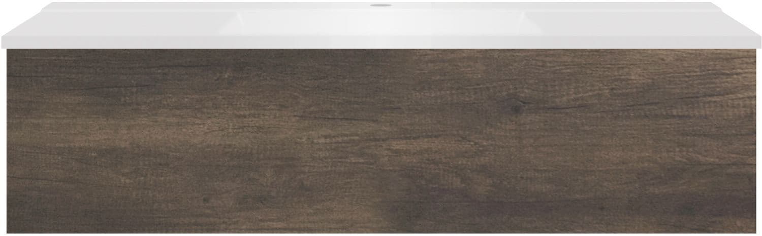 Onderbouw COFFEE 1 lade 120 kastanje Decor truffel+wastafel mat wit