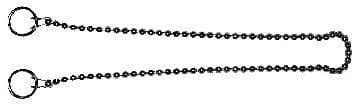 Parelketting + 2 spliringen 50CM chroom