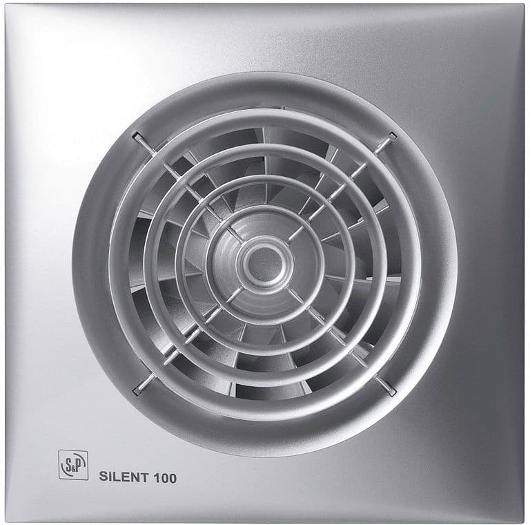 Badkamerventilator + regelbare hygrostaat SILENT-100 chz Silver s&p