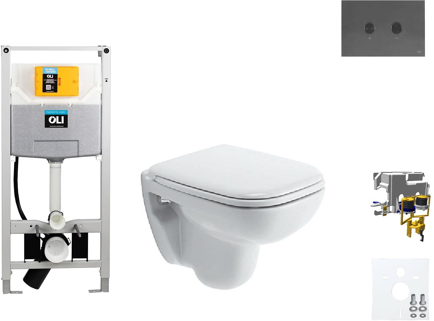 WALLFIX OLI HANGWC D-CODE COMPACT DURAVIT CODE BLINK GUN METAL
