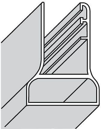 Verbredingsprofiel lift novellini 15MM voor draaideur/vast paneel links/rechts chroom