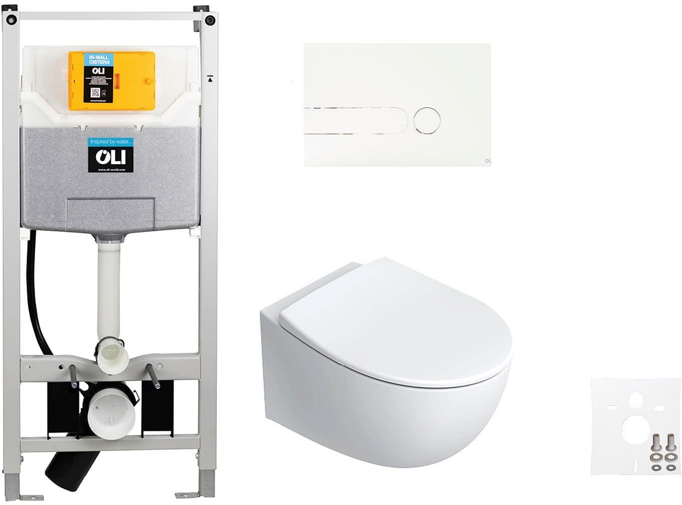 WALLFIX OLI HANGWC ITALY CATALANO SLIM SEAT SOFT-CLOSE + LIFT-OFF + VERBORGEN BEVESTIGING + RIMLESS + SILENTECH + CATAGLAZE+ PLAIN W