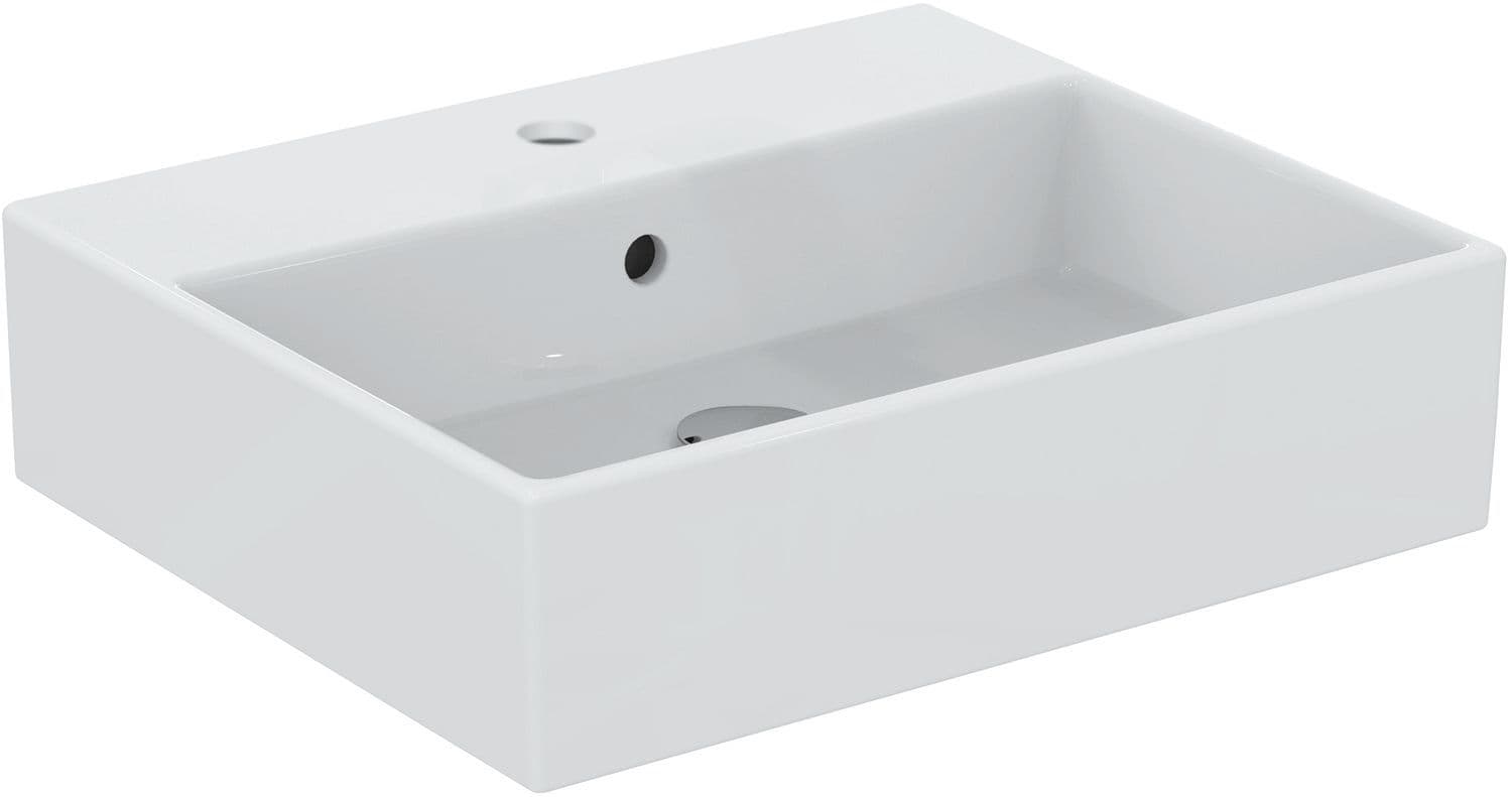 Opbouw lavabo strada Ideal Standard 500X430MM +kraangat/overloop wit