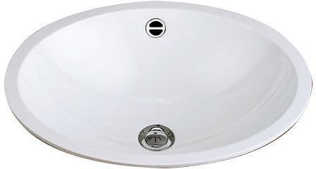 Inbouw lavabo EB.0525 525X425 zonder kraanvlak +overloop wit