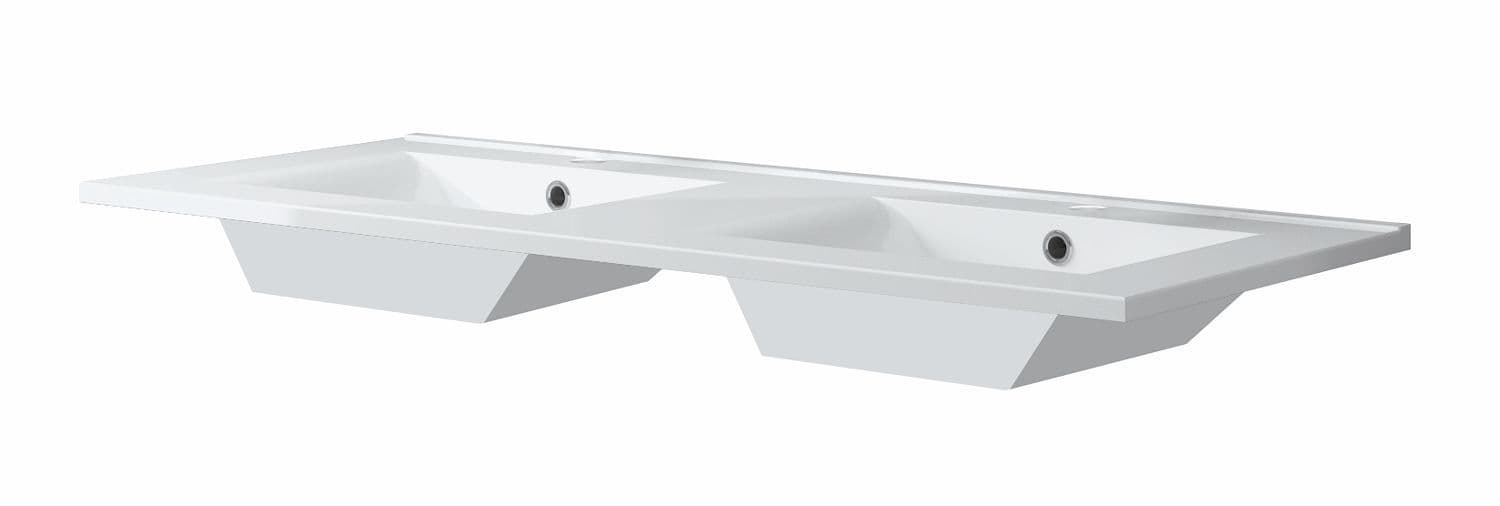 Lavabo form 121X46CM porselein wit