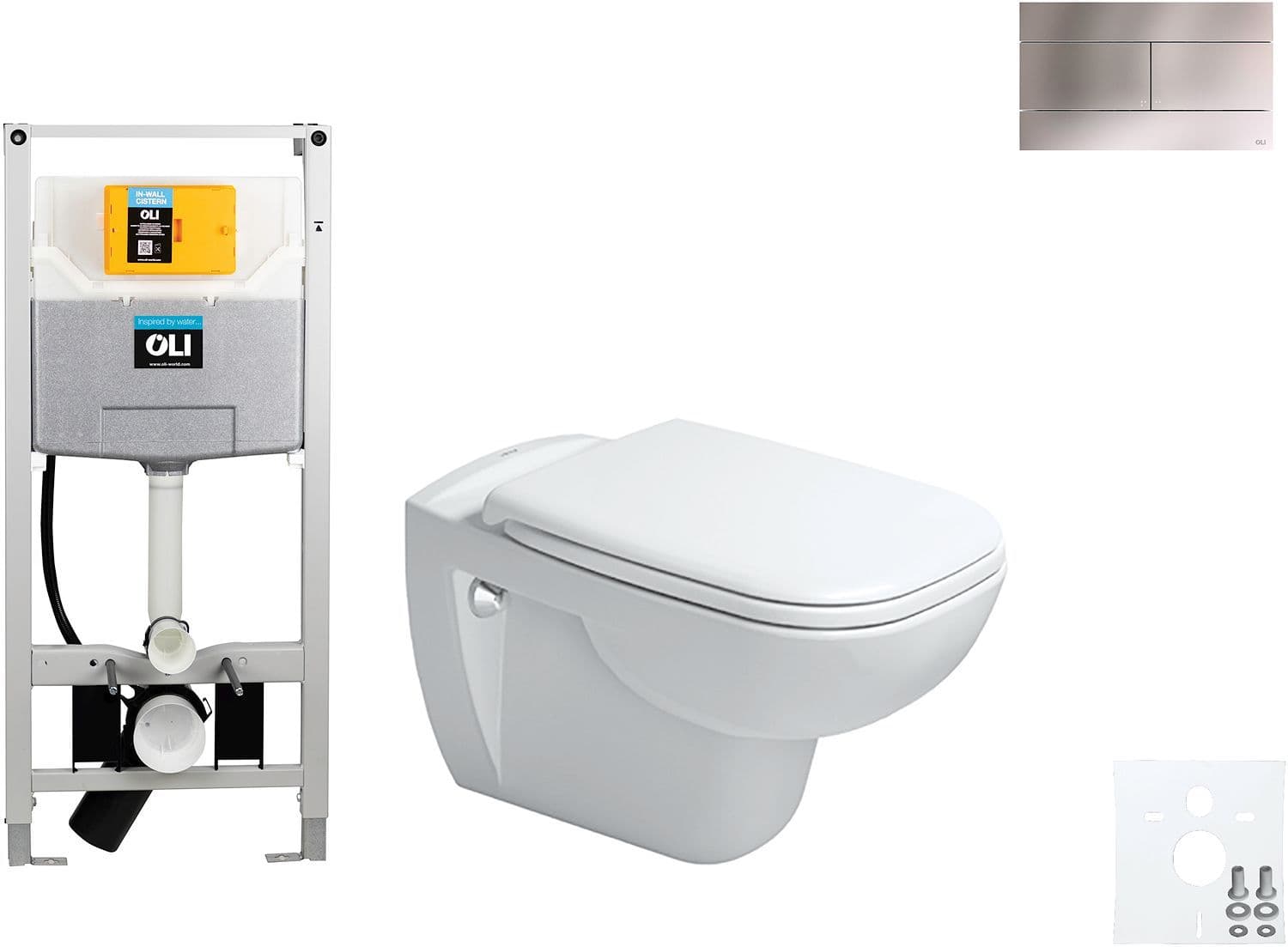 WALLFIX OLI HANGWC D-CODE DURAVIT CODE SOFT-CLOSE SLIM INOX