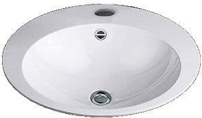 Inbouw lavabo EB.0500H 500X400MM +kraangat/overloop wit