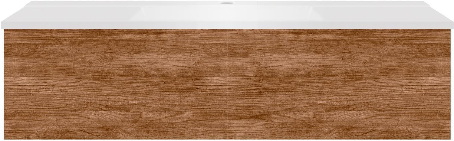 Onderbouw COFFEE 1 lade 120 teakhout Decor kaneel+wastafel mat wit