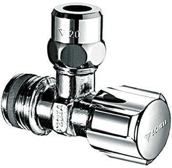 ROBINET D'ARRÊT EQUERRE SCHELL 1/2"M +TEFLON CHROME
