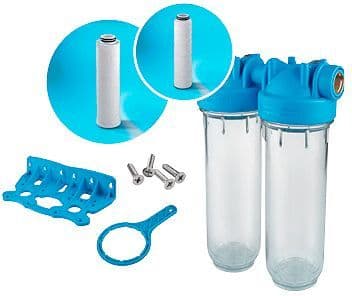 Duplex fijn- +koolstoffilter voor regenwater+putwater durlem kit
