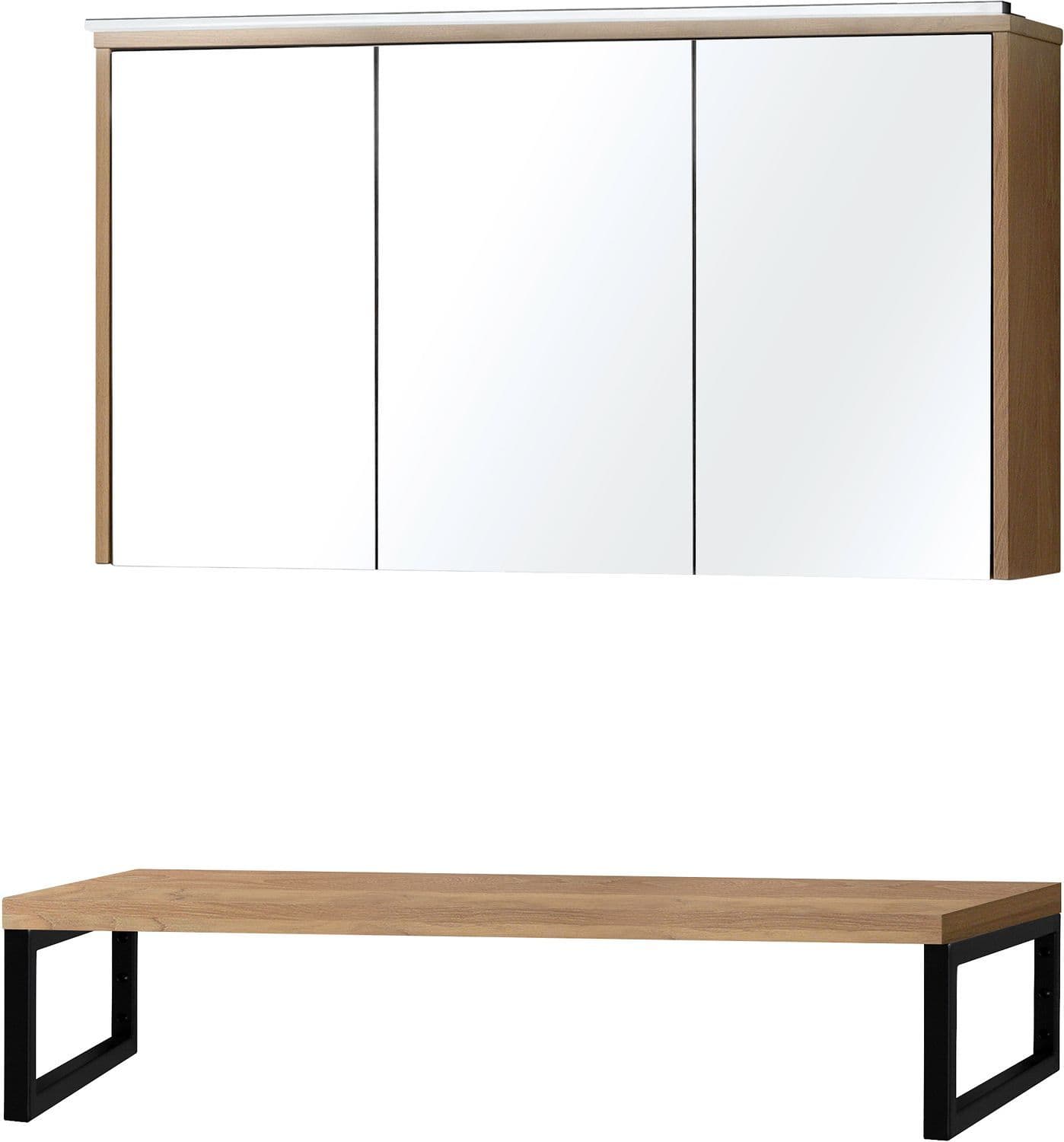 Tablet massif eik 120CM voor opbouw met spiegelkast
