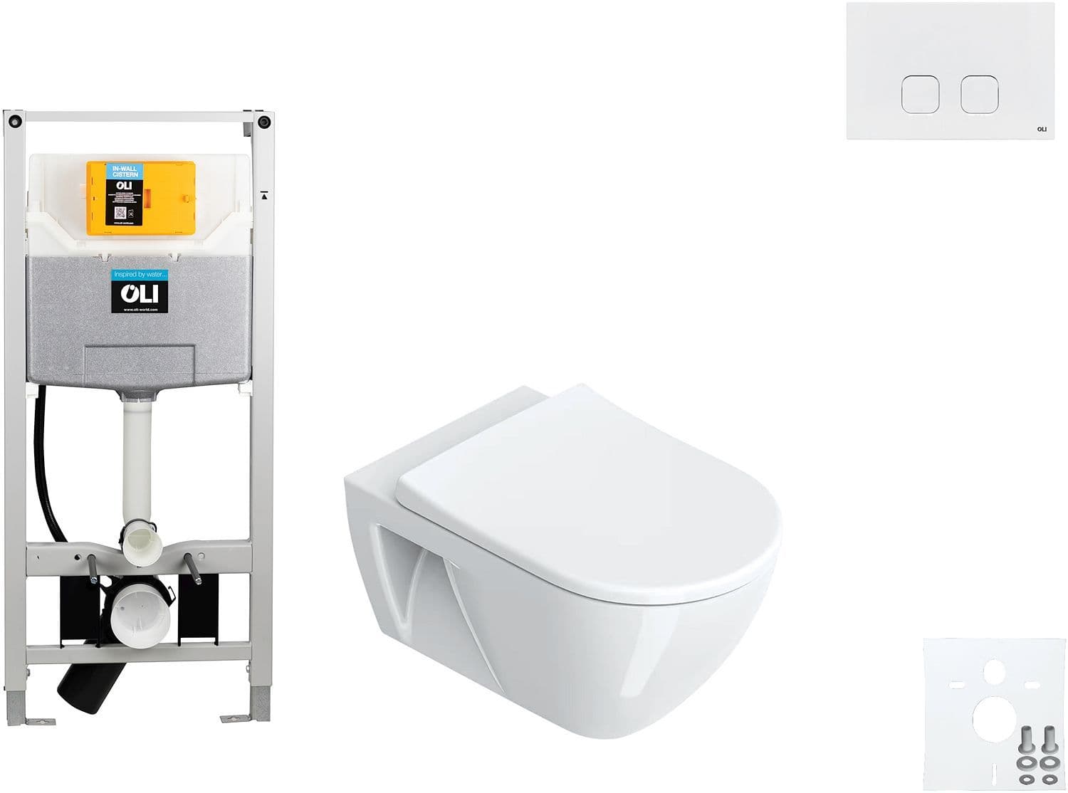 WALLFIX OLI HANGWC SFERA ECO CATALANO SOFT-CLOSE + LIFT-OFF + RIMLESS + SILENTECH + CATAGLAZE+ PLAIN WIT