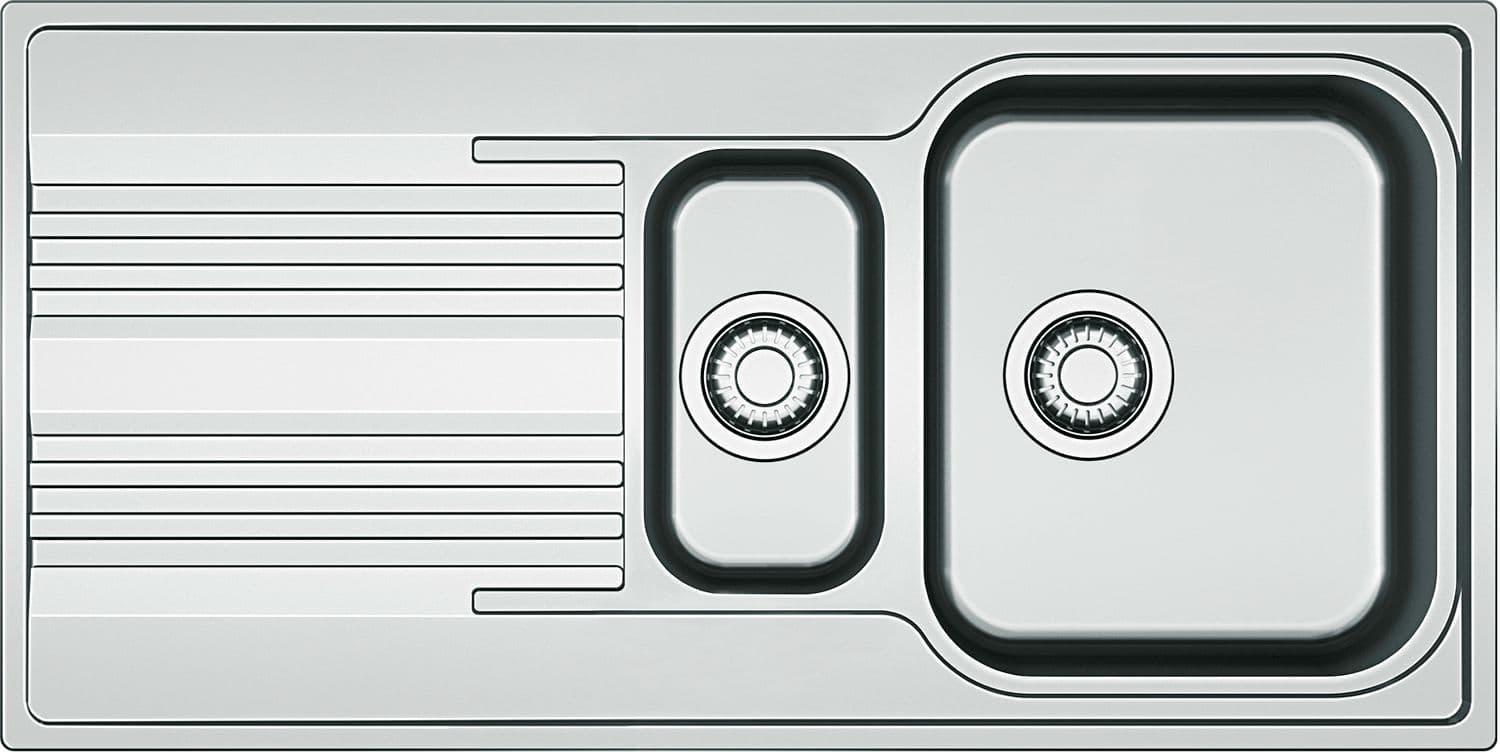 INBOUW SPOELTAFEL SMART FRANKE 1,5 BAK+VERLEK 100X50 INCLUSIEF AFLOOPSYSTEEM OMKEERBAAR