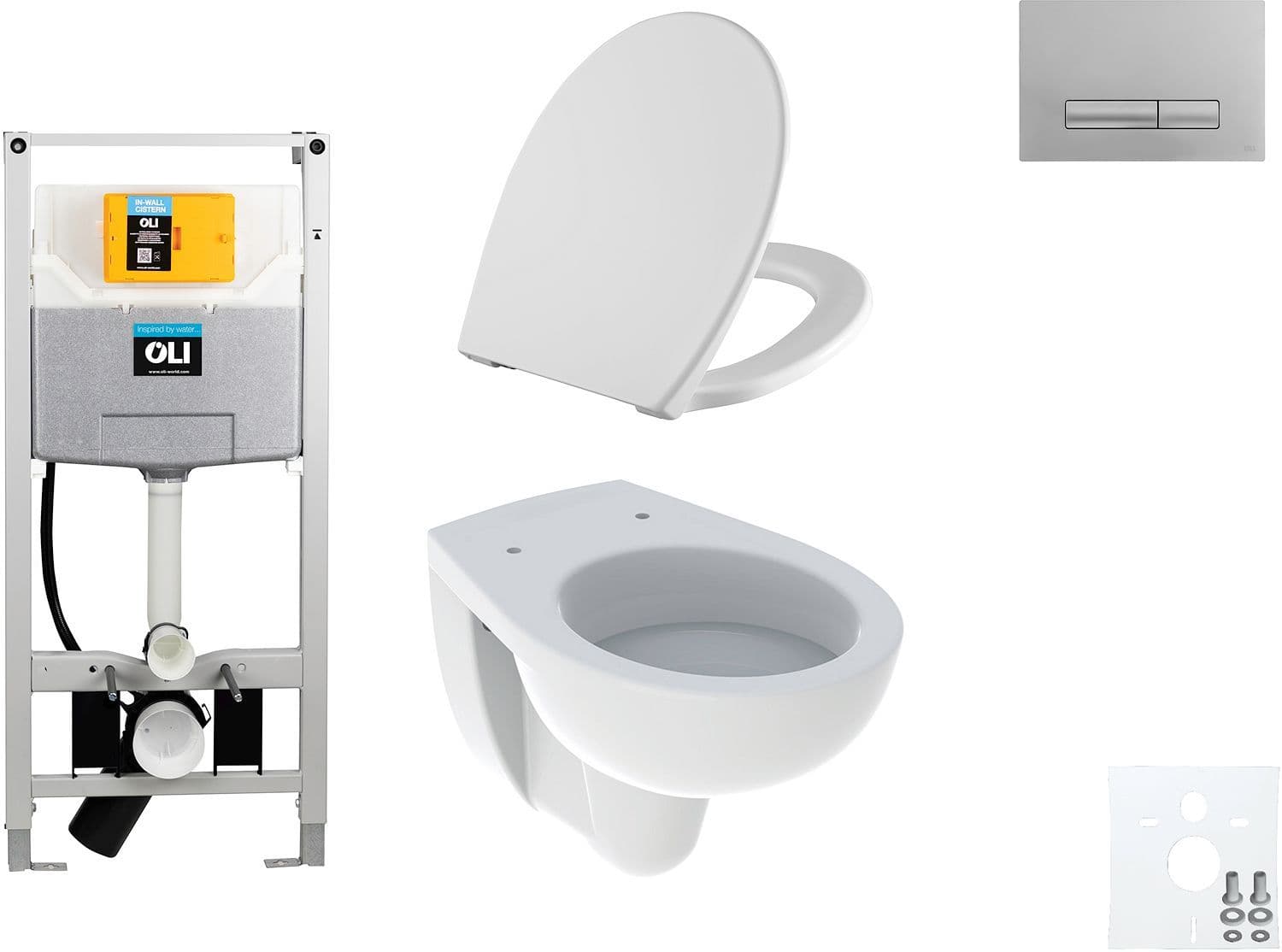 WALLFIX OLI HANGWC BASTIA D600 SOFTCLOSE + LIFT-OFF GLAM MAT CHROOM