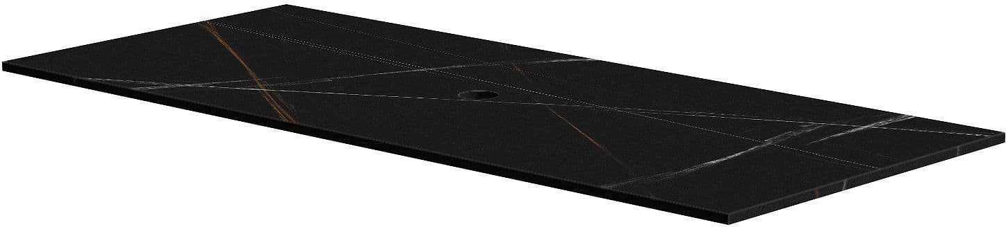 TABLET KERAMISCH MARMER PURO B120 H1,2 1AFVOERGAT BAMBOO BLACK
