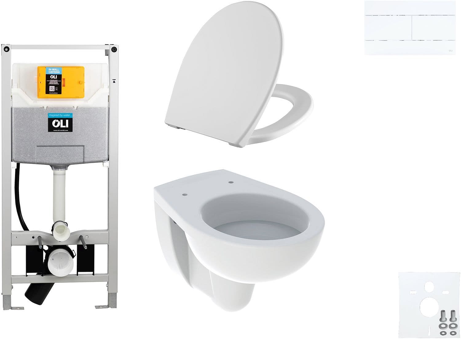 WALLFIX OLI HANGWC BASTIA D600 SOFTCLOSE + LIFT-OFF SLIM MAT WIT