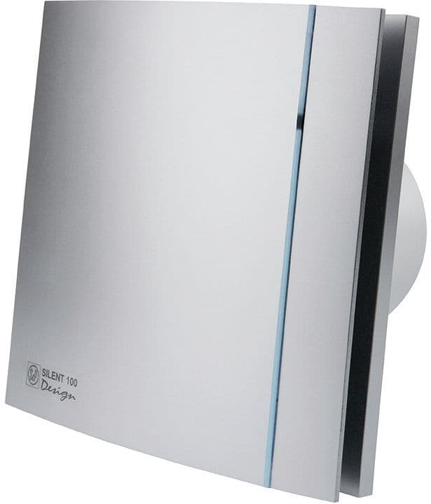 Badkamerventilator + timer SILENT-100 crz Silver design s&p