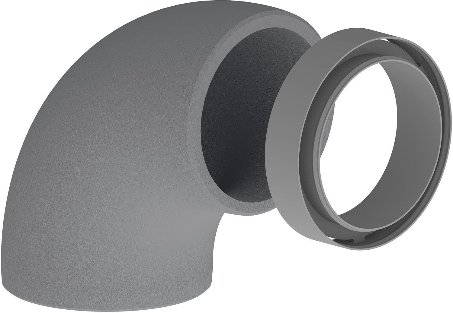 Geisoleerde bocht+koppeling d-ventilatie 160MM 90° EPS