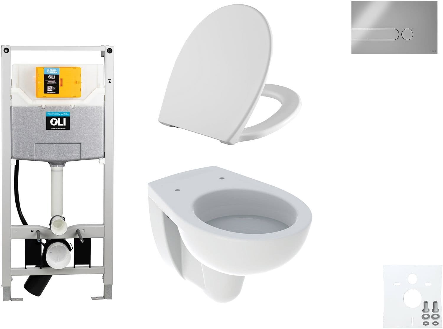 WALLFIX OLI HANGWC BASTIA D600 SOFTCLOSE + LIFT-OFF IPLATE MAT CHROOM