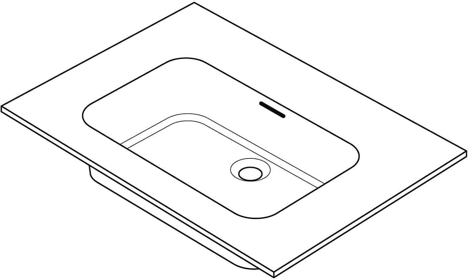 Tablet combo/molto/puro 140X50CM 1 lavabo Solid wit